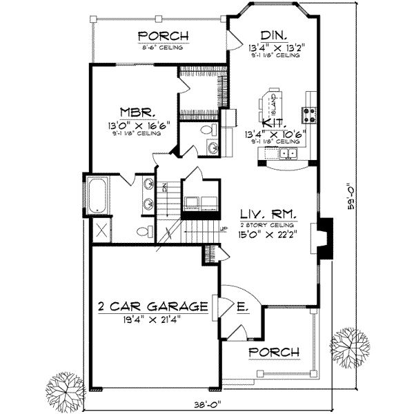House Plan Design - Traditional Floor Plan - Main Floor Plan #70-662