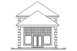 Exterior - Rear Elevation for European House Plan #126-227 - 3 bed, 2.5 bath