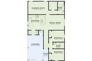 Floor Plan - Main Floor for Ranch House Plan #17-2248 - 3 bed, 2 bath