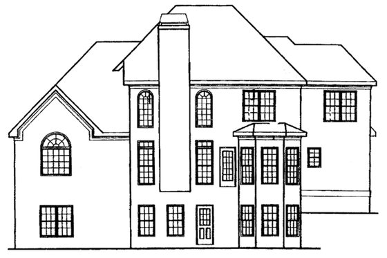 Exterior - Rear Elevation for Traditional House Plan #927-29 - 4 bed, 3.5 bath