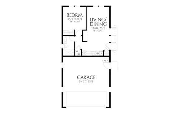 Floor Plan - Main Floor for Traditional House Plan #48-1132 - 1 bed, 1 bath