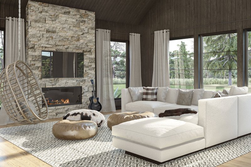 House Design - Interior - Family Room 2 for Modern House Plan #455-520 - 5 bed, 4.5 bath