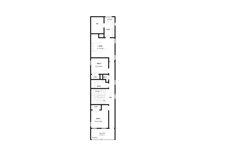 Home Plan - Floor Plan - Upper Floor for Modern House Plan #1129-12 - 3 bed, 2.5 bath