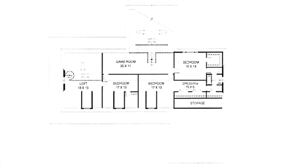 Architectural House Design - Log Floor Plan - Upper Floor Plan #964-1
