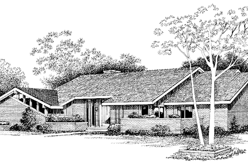 Home Plan - Contemporary Exterior - Front Elevation Plan #72-770