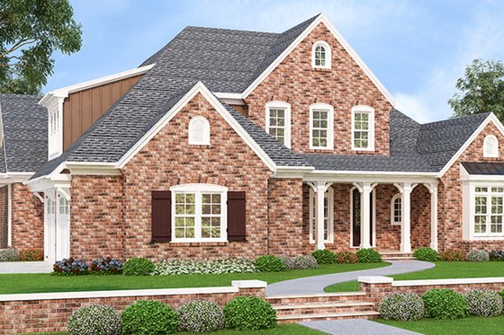 Exterior - Front Elevation 3 for European House Plan #927-426 - 4 bed, 4 bath