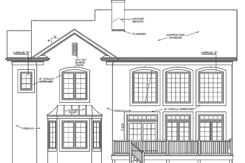 Home Plan - Exterior - Rear Elevation for Country House Plan #453-443 - 4 bed, 3.5 bath