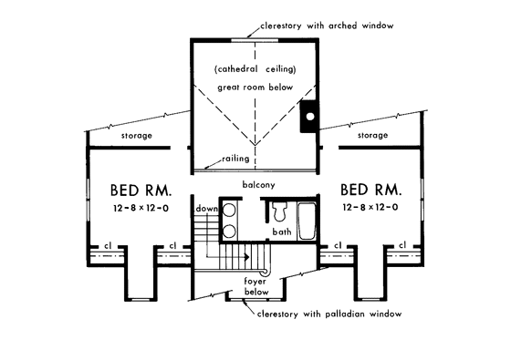 Floor Plan - Upper Floor for Country House Plan #929-87 - 4 bed, 3 bath