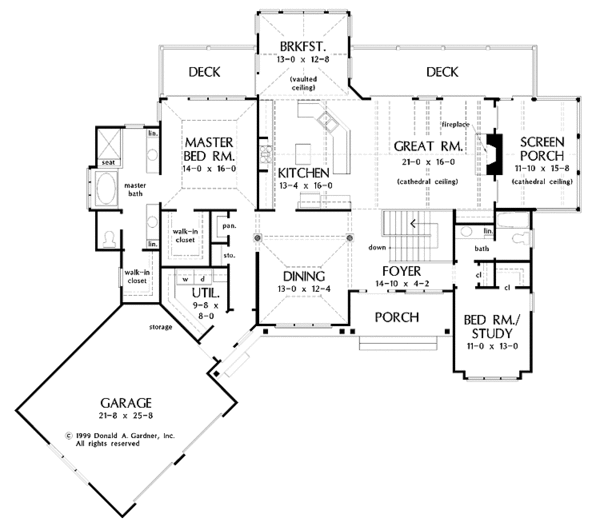 Architectural House Design - Craftsman Floor Plan - Main Floor Plan #929-505