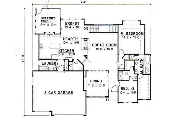 Traditional Floor Plan - Main Floor Plan #67-329