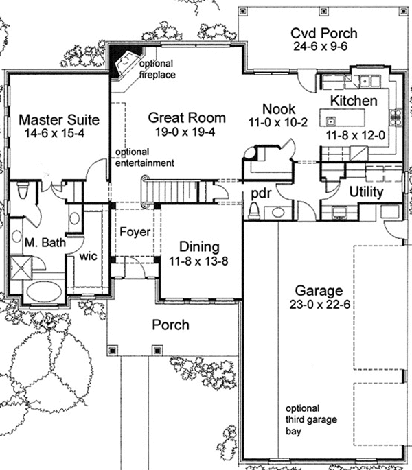 House Design - Traditional Floor Plan - Main Floor Plan #120-241
