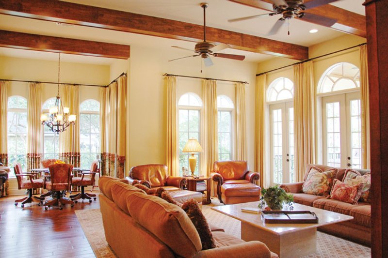 House Plan Design - Interior - Family Room for Mediterranean House Plan #1058-14 - 3 bed, 4.5 bath