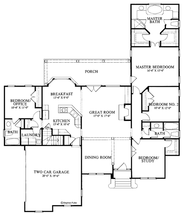 Architectural House Design - Traditional Floor Plan - Main Floor Plan #429-122