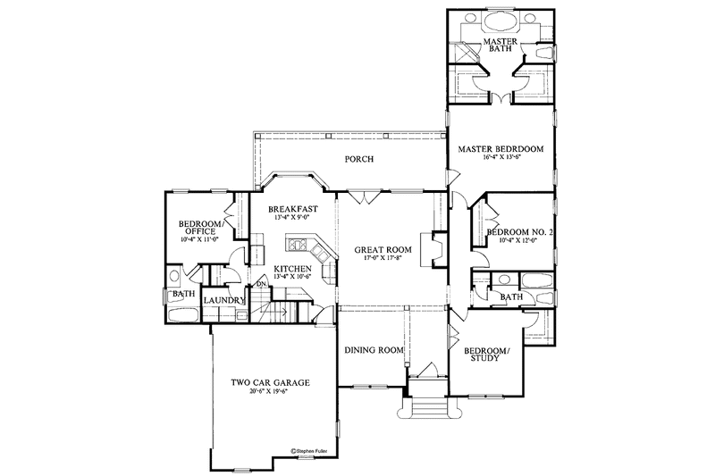 Architectural House Design - Floor Plan - Main Floor for Traditional House Plan #429-122 - 4 bed, 3 bath