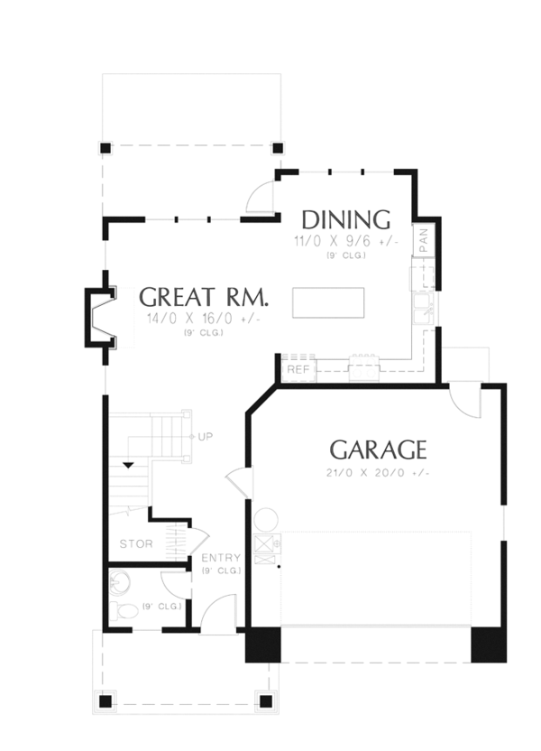 House Plan Design - Craftsman Floor Plan - Main Floor Plan #48-906