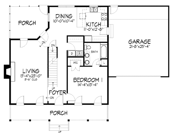House Plan Design - Country Floor Plan - Main Floor Plan #320-897