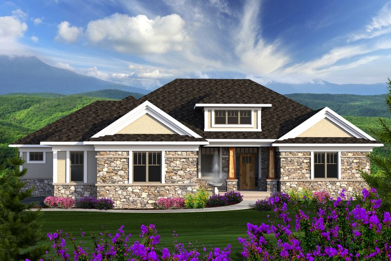 Architectural House Design - Ranch Exterior - Front Elevation Plan #70-1175