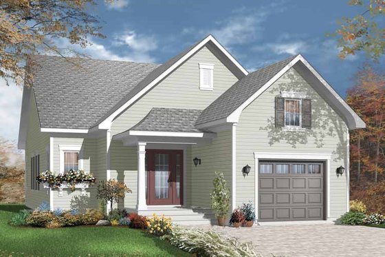 Exterior - Front Elevation 3 for Craftsman House Plan #23-2381 - 2 bed, 1 bath