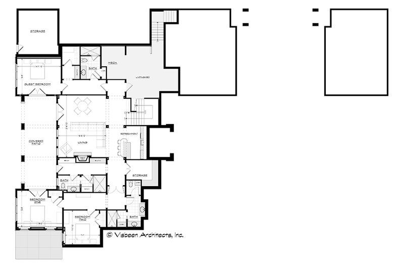 Architectural House Design - Floor Plan - Lower Floor for Ranch House Plan #928-293 - 4 bed, 5 bath