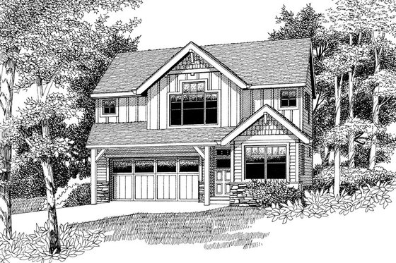 Exterior - Front Elevation 4 for Traditional House Plan #53-579 - 3 bed, 2.5 bath
