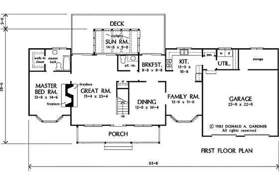 Floor Plan - Main Floor for Country House Plan #929-537 - 3 bed, 2.5 bath