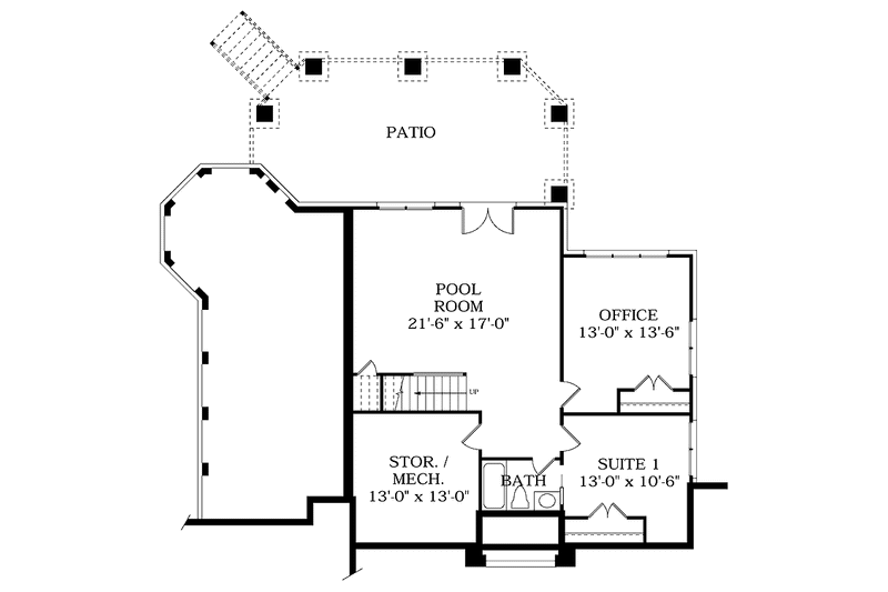 Home Plan - Floor Plan - Lower Floor for Colonial House Plan #453-362 - 5 bed, 4 bath