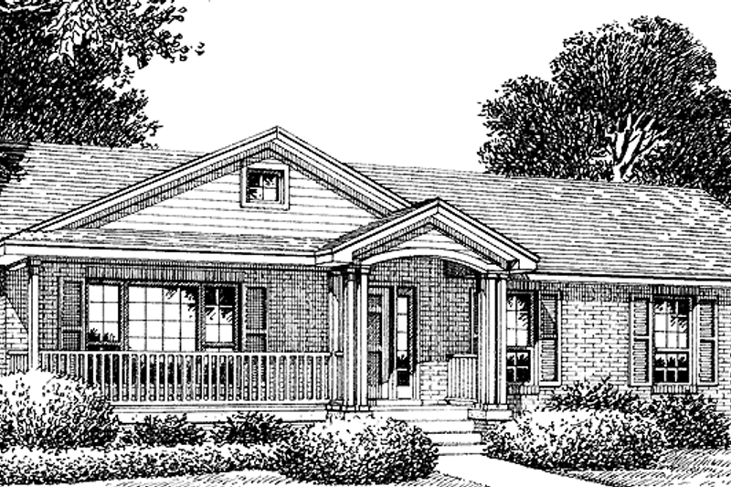 Architectural House Design - Country Exterior - Front Elevation Plan #417-640