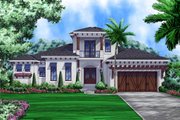 Adobe / Southwestern Style House Plan - 4 Beds 3.5 Baths 2548 Sq/Ft Plan #27-458 