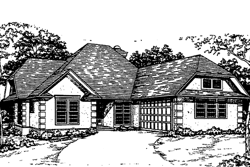 Dream House Plan - Exterior - Front Elevation 3 for European House Plan #30-296 - 3 bed, 2 bath
