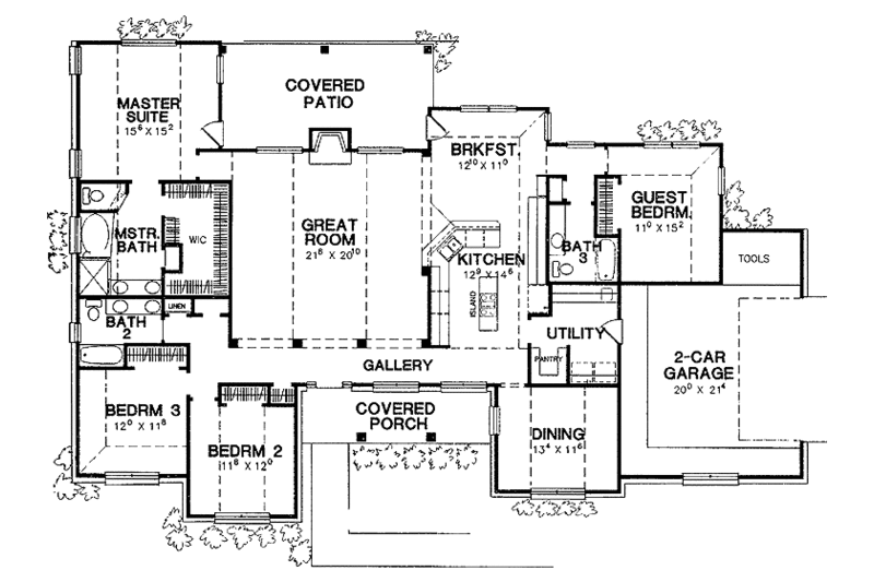 Country Style House Plan - 4 Beds 3 Baths 2532 Sq/Ft Plan #472-255 ...