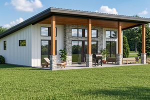 House Design - Exterior - Front Elevation for Contemporary House Plan #1064-442 - 2 bed, 2 bath
