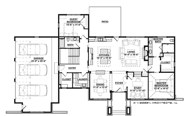 House Plan Design - Prairie Floor Plan - Main Floor Plan #928-279