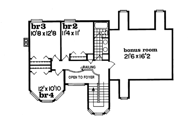 Architectural House Design - Victorian Floor Plan - Upper Floor Plan #47-841