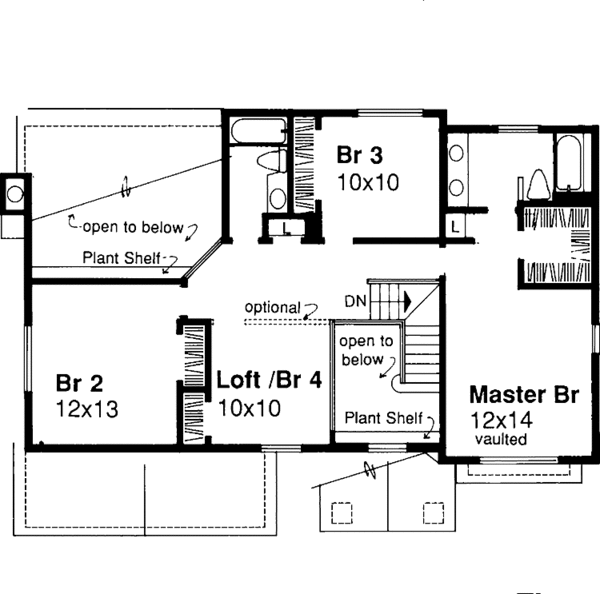 Home Plan - Traditional Floor Plan - Upper Floor Plan #320-932
