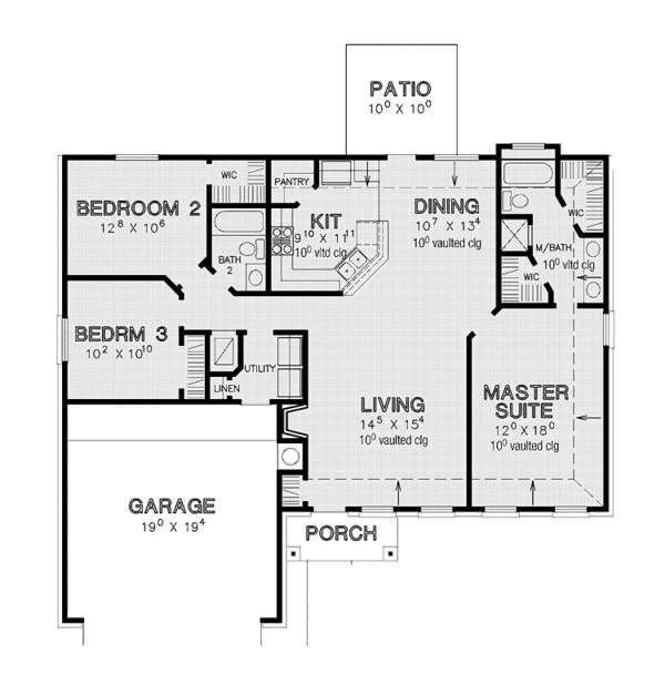 Home Plan - Traditional Floor Plan - Main Floor Plan #472-425