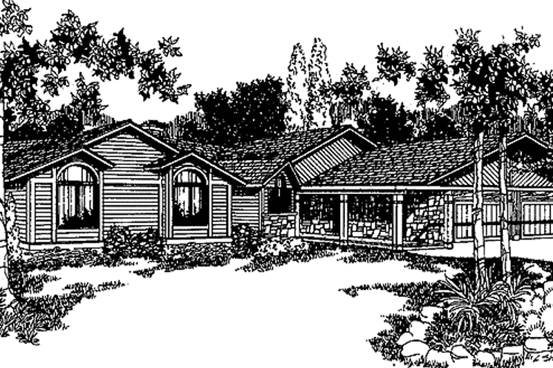 Architectural House Design - Country Exterior - Front Elevation Plan #60-689