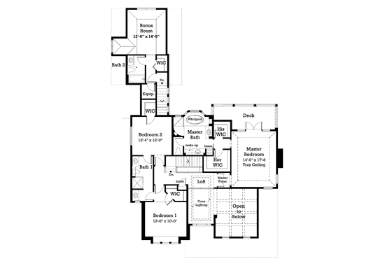 Floor Plan - Upper Floor for Country House Plan #930-199 - 3 bed, 3.5 bath