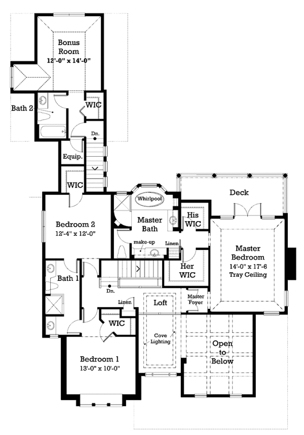 Country Floor Plan - Upper Floor Plan #930-199