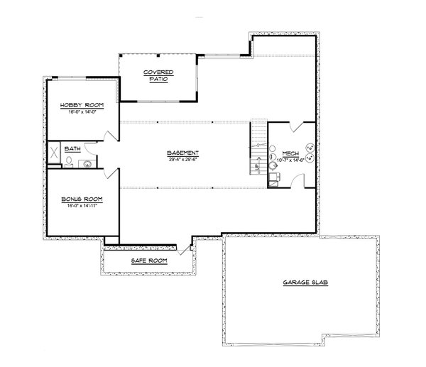 Country Floor Plan - Lower Floor Plan #1064-235