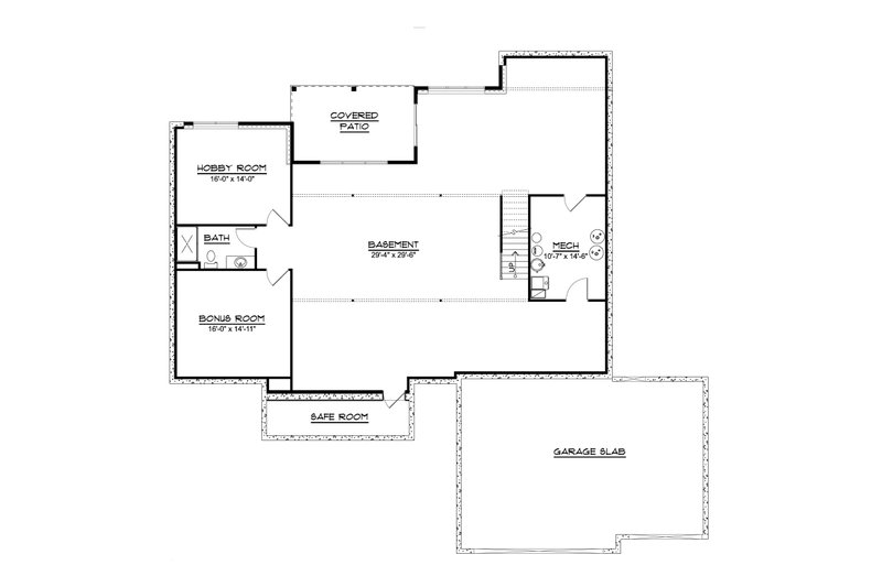 Home Plan - Floor Plan - Lower Floor for Country House Plan #1064-235 - 4 bed, 2.5 bath