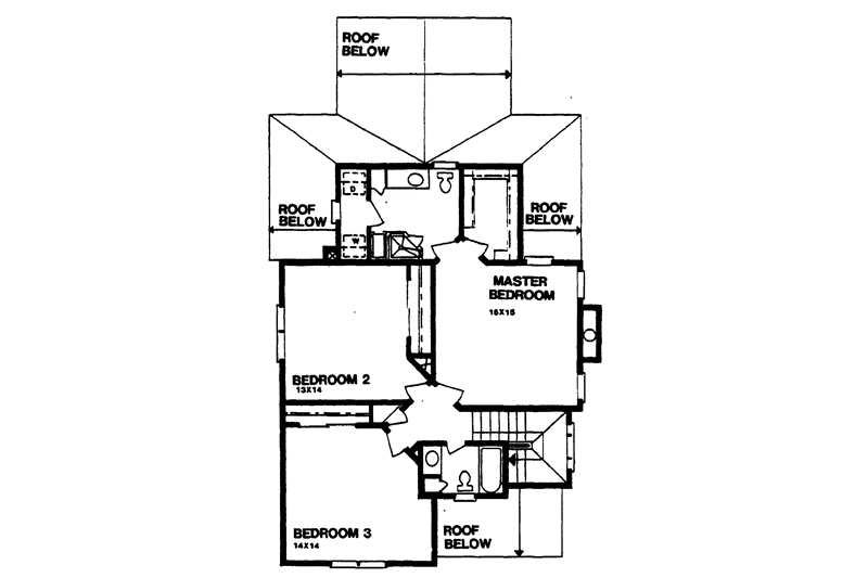 Home Plan - Floor Plan - Upper Floor for Craftsman House Plan #30-276 - 3 bed, 3 bath