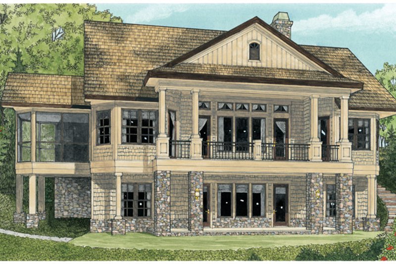 Architectural House Design - Exterior - Rear Elevation 2 for Craftsman House Plan #929-937 - 4 bed, 4 bath