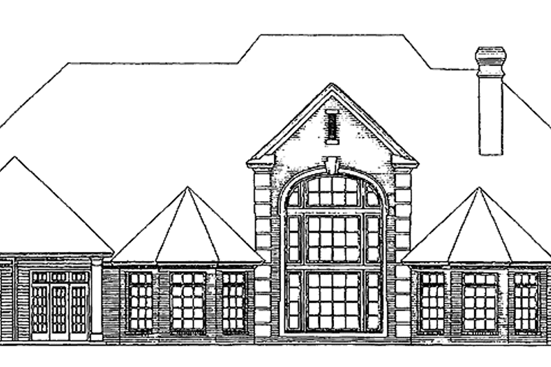 Dream House Plan - Exterior - Rear Elevation for Traditional House Plan #310-1152 - 4 bed, 3.5 bath