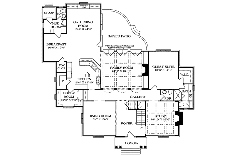 Dream House Plan - Floor Plan - Main Floor for Traditional House Plan #453-462 - 5 bed, 5 bath