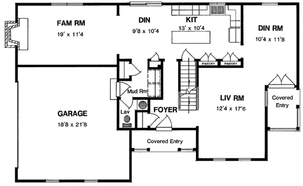 Architectural House Design - Country Floor Plan - Main Floor Plan #316-183