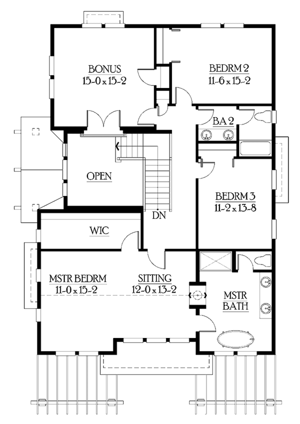 Home Plan - Craftsman Floor Plan - Upper Floor Plan #132-236
