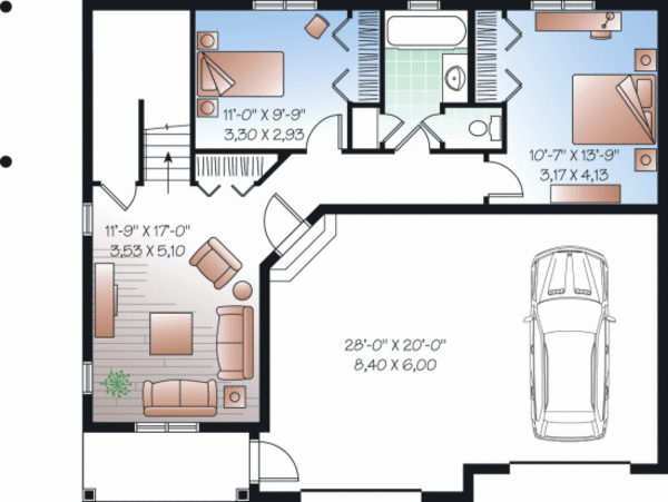 Home Plan - Country Floor Plan - Lower Floor Plan #23-2269