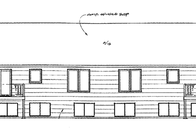 Architectural House Design - Exterior - Rear Elevation for Traditional House Plan #58-228 - 4 bed, 2 bath