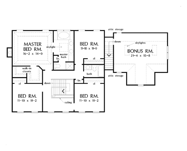 Home Plan - Classical Floor Plan - Upper Floor Plan #929-383