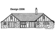 Tudor Style House Plan - 3 Beds 2.5 Baths 1769 Sq/Ft Plan #72-600 Exterior 